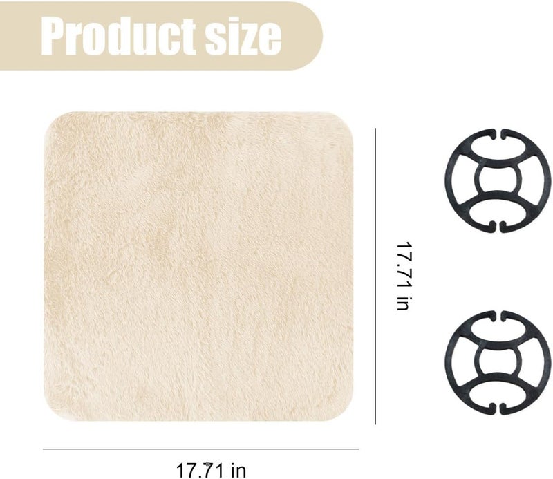LHDOS Sheepskin Car Seat Cushion, Soft Comfort Winter Driver Seat Cover, Fluffy Faux Fur Front Seat Pad, Car Seat Protector Pad for Office Chair, Universal Interior Accessory for Car SUV Truck (Beige) - Image 2